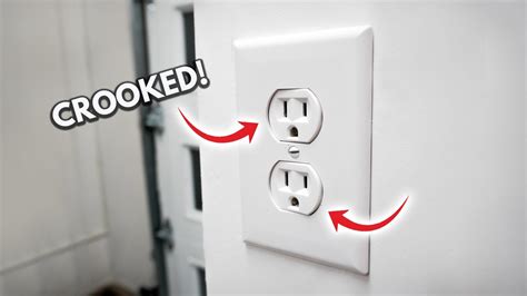 how to straighten a electrical outlet box|fix crooked outlet plate.